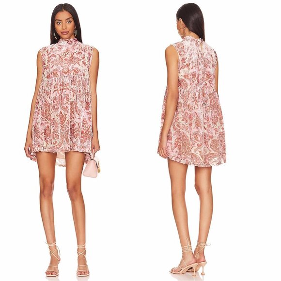 Free People Dresses & Skirts - New Free People All the Time Velvet Petal Combo Mini Dress Size XS